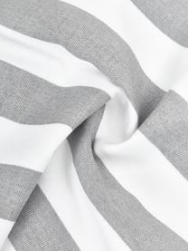 Gestreifte Kissenhülle Timon, 100% Baumwolle, Grau, Weiß, B 40 x L 40 cm