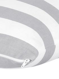 Gestreifte Kissenhülle Timon, 100% Baumwolle, Grau, Weiß, B 40 x L 40 cm