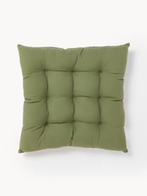 Coussins d'assise en coton Ava, 2 pièces, Vert olive, larg. 40 x long. 40 cm