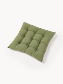 Coussins d'assise en coton Ava, 2 pièces, Vert olive, larg. 40 x long. 40 cm