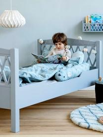 Lit en bois pour enfant Harlequin, Bois de pin, MDF (panneau en fibres de bois à densité moyenne), peint avec une peinture sans COV, Gris, larg. 100 x long. 170 cm