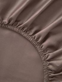 Elastická plachta na topper matrac z bavlneného saténu Comfort, Tmavohnedá, Š 90 x D 200 cm, V 15 cm