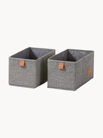 Set 2 scatole Premium, Grigio scuro, marrone, Larg. 15 x Prof. 30 cm