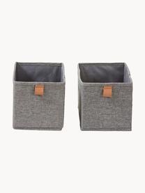 Boîtes de rangement Premium, 2 pièces, Gris foncé, brun, larg. 15 x haut. 30 cm