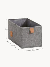 Úložné boxy Premium, 2 ks, Tmavě šedá, hnědá, Š 15 cm, H 30 cm