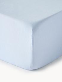 Lenzuolo con angoli boxspring in lino lavato Airy, 100% lino
Densità dei fili 155 TC, qualità Standard

Il lino è una fibra naturale caratterizzata da traspirabilità, resistenza e morbidezza. Il lino è un materiale rinfrescante che assorbe e rilascia rapidamente l'umidità, il che lo rende ideale per le temperature calde.

Il materiale utilizzato in questo prodotto è testato per le sostanze nocive e certificato secondo lo STANDARD 100 by OEKO-TEX®, 6760CIT, CITEVE., Azzurro, Larg. 90 x Lung. 200 cm, Alt. 35 cm