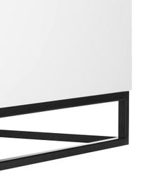 Credenza con piano in marmo Join, Mensola: marmo, Piedini: metallo verniciato, Bianco, nero, Larg. 160 x Alt. 66 cm