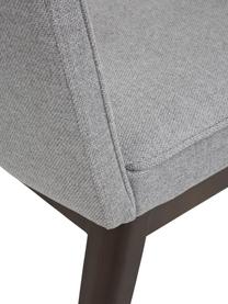 Silla tapizada Koga, Tapizado: 100% poliéster Alta resis, Patas: madera de fresno, Estructura: metal, Tejido gris, madera de fresno oscura, An 47 x Al 86 cm
