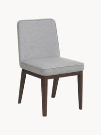 Silla tapizada Koga, Tapizado: 100% poliéster Alta resis, Patas: madera de fresno, Estructura: metal, Tejido gris, madera de fresno oscura, An 47 x Al 86 cm