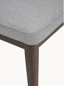 Sedia imbottita Koga, Rivestimento: 100% poliestere Il rivest, Gambe: legno di frassino, Cornice: metallo, Tessuto grigio, legno di frassino scuro, Larg. 47 x Alt. 86 cm