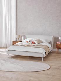 Cama tapizada Luma, con cabecero, Tapizado: 100% poliéster Alta resis, Estructura: madera contrachapada, Patas: metal, poliéster Este pro, Tejido beige claro, An 140 x L 200 cm