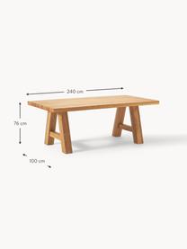 Eettafel Ashton van eikenhout, verschillende formaten, Massief eikenhout, geolied
100% hout uit duurzame bosbouw

Dit product is gemaakt van duurzaam geproduceerd, FSC®-gecertificeerd hout., Eikenhout, geolied, B 200 x D 100 cm