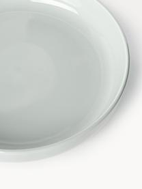 Platos hondos de porcelana Nessa, 4 uds., Porcelana dura de alta calidad, esmaltada, Gris claro brillante, Ø 21 cm