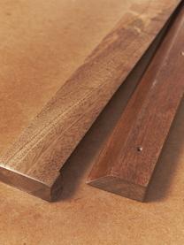 Grote wandspiegel Sandro met plank van hout, Plank: mangohout, MDF, Donker hout, B 140 x H 110 cm