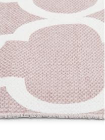 Tappeto sottile in cotone rosa/bianco tessuto a mano Amira, 100% cotone, Rosa, bianco crema, Larg. 160 x Lung. 230 cm (taglia M)