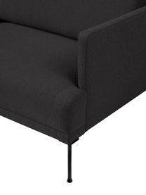 Kleine hoekbank Fluente, Bekleding: 100% polyester De duurzam, Frame: massief grenenhout, FSC-g, Poten: metaal, gepoedercoat, Geweven stof antraciet, B 198 x D 152 cm, hoekdeel links