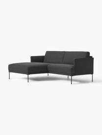 Kleines Ecksofa Fluente, Bezug: 100 % Polyester Der strap, Gestell: Massives Kiefernholz, Bir, Webstoff Anthrazit, B 198 x T 152 cm, Eckteil links