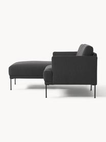 Kleines Ecksofa Fluente, Bezug: 100 % Polyester Der strap, Gestell: Massives Kiefernholz, Bir, Webstoff Anthrazit, B 198 x T 152 cm, Eckteil links