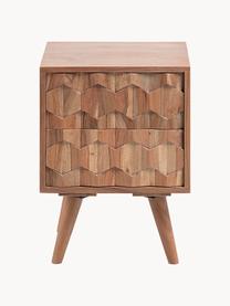 Nočný stolík Khaleesi, Masívne prírodné akáciové drevo, Akáciové drevo, Š 40 x V 55 cm