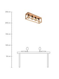 Deckenstrahler Kago aus Holz, Braun, Schwarz, 68 x 25 cm