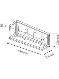 Faretti da soffitto in legno Kago, Marrone, nero, Larg. 68 x Alt. 25 cm