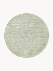 Tapis rond en viscose tissé main Jane, Vert sauge, Ø 150 cm (taille M)