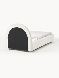 Jednolůžková bouclé postel s úložným prostorem Ebba, Tlumeně bílá, Š 90 cm, D 200 cm