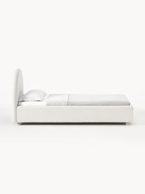 Jednolůžková bouclé postel s úložným prostorem Ebba, Krémově bílá, Š 90 cm, D 200 cm