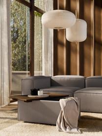 Sofa-Hocker Lennon aus Cord mit Stauraum, Bezug: Cord (92 % Polyester, 8 %, Tablett: Eichenholz, Spannplatte m, Gestell: Spanplatte, mitteldichte , Cord Taupe, dunkles Eichenholz, B 88 x T 50 cm