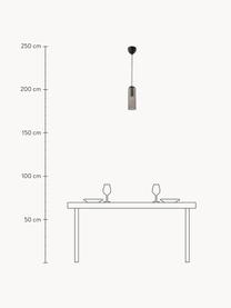 Kleine Pendelleuchte Miella, Lampenschirm: Glas, Anthrazit, transparent, Schwarz, Ø 10 x H 30 cm