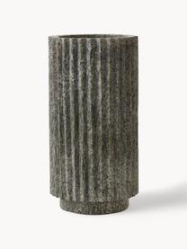 Vaso in marmo Loon, alt. 24 cm, Marmo, Verde oliva marmorizzato, Ø 12 x Alt. 24 cm