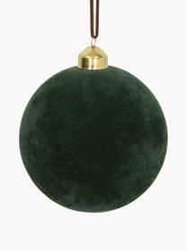 Pallina di Natale in velluto Elvien 4 pz, Verde scuro, Ø 10 cm