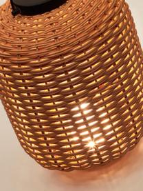 Přenosná venkovní stolní LED lampa Saranella, V 37 cm, Umělá hmota, potažený kov, Světle hnědá, Ø 24 cm, V 37 cm
