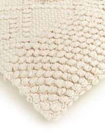 Kussenhoes Paulina van wol met decoratieve versiering, Beige, B 40 x L 40 cm