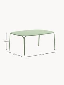 Garten-Couchtisch Hiray, Verzinkter Stahl, lackiert, Salbeigrün, B 90 x T 59 cm