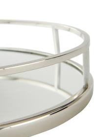 Großes, ovales Deko-Tablett Jemma, Rahmen: Metall, Ablagefläche: Spiegelglas, Silberfarben, B 38 x T 30 cm