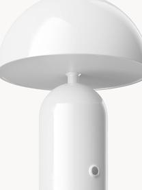 Lampada piccola da tavolo portatile a LED Walter, Struttura: metallo verniciato a polv, Bianco, Ø 19 x Alt. 25 cm
