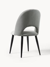 Sametová čalouněná židle Rachel, Světle šedá, Š 53 cm, H 57 cm