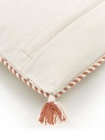 Housse de coussin rectangulaire ethnique Okiro, 100 % coton, Beige, abricot, larg. 30 x long. 50 cm