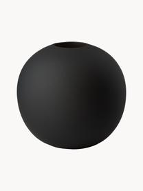 Jarrón esfera artesanal Ball, Ø 20 cm, Cerámica, Negro, Ø 20 x Al 20 cm