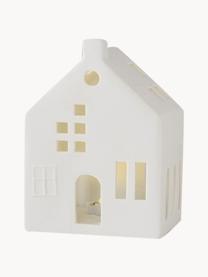 Maison lumineuse LED en porcelaine Hygga, haut. 14 cm, Porcelaine, Blanc, larg. 10 x haut. 14 cm