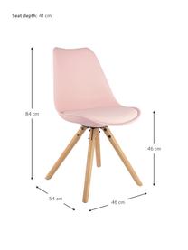 Židle s podsedákem z imitace kůže Max, 2 ks, Růžová, Š 46 cm, V 54 cm