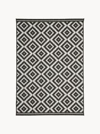 Tapis d'extérieur Miami, 86 % polypropylène, 14 % polyester, Noir, blanc, larg. 80 x long. 150 cm (taille XS)