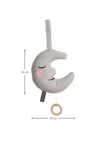Boîte à musique artisanale Moon, Coton, certifié OCS, Gris, larg. 14 x haut. 16 cm