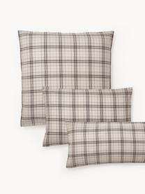 Geruite flanellen kussenhoes Macy, Weeftechniek: flanel Draaddichtheid 155, Beigetinten, B 60 x L 70 cm