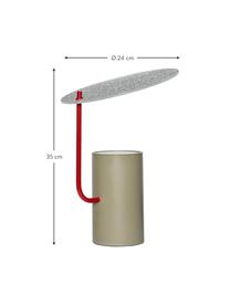 Malá stolová lampa so skleneným tienidlom Disc, Kaki, priehľadná, Ø 24 x V 35 cm