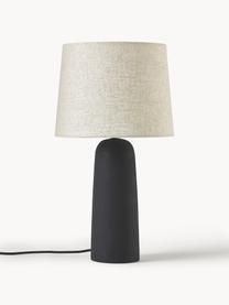 Velká stolní lampa s betonovou podstavou Kaya, Antracitová, krémově bílá, Ø 29 cm, V 52 cm