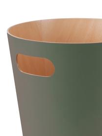 XS Papierkorb Woodrow Can, Holz, lackiert, Olivgrün, Ø 23 x H 28 cm