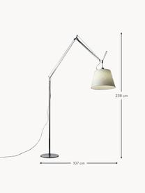 Grosse verstellbare Leselampe Tolomeo Mega, Lampenschirm: Seide, Hellgelb, Silberfarben, H 238 cm