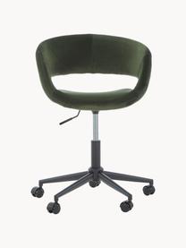 Chaise de bureau en velours Grace, Velours vert foncé, larg. 56 x prof. 54 cm